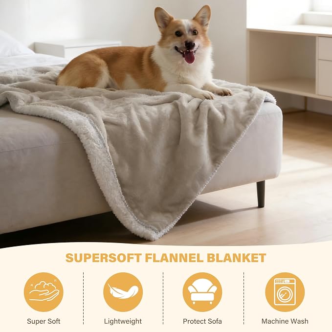 Kritter Planet Waterproof Pet Blanket - Soft Sherpa Dog Blanket, Washable Leakproof Blanket for Pets, Waterproof Pad for Dogs & Cats