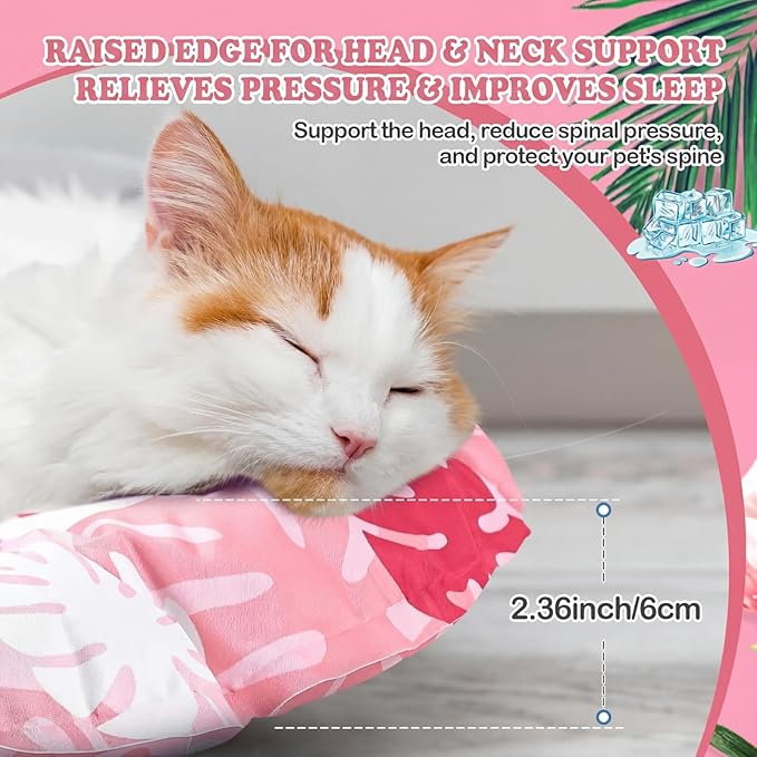 Drydiet Pet Cooling Mat for Cats & Small Dogs, 20'' Self Cooling Pad with Gel, Waterproof & Scratch-Resistant, No Water or Electricity Needed, Summer Cold Bed for Indoor Outdoor Use