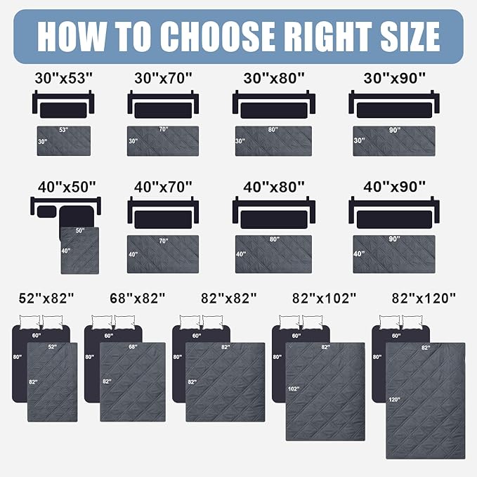 Smiry Waterproof Dog Bed Cover Pet Blanket, Soft Washable Dog Blanket for Furniture Bed Couch Sofa Reversible, Checkered (30"x70", Dark Grey/Dark Grey)