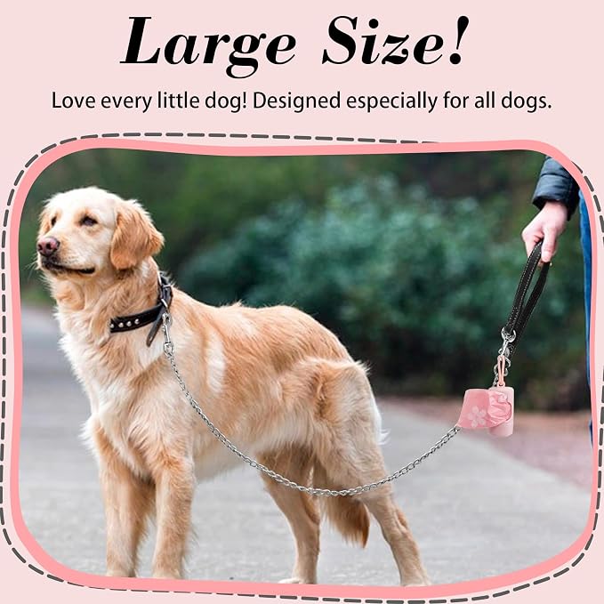 Cherry Blossom Scented Dog Poop Bags - 120 counts Pink Pet Waste Bags with Dispensers, Extra Large 13x9 Inch Leak-Proof Fragrance Bags for Dogs Walking and Cat Litter