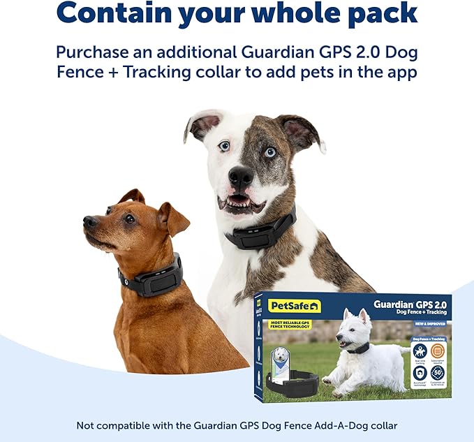PetSafe Guardian GPS 2.0 Dog Fence + Tracking Wireless Dog Fence with Reliable Dual Frequency GPS Tracking Smaller Collar for All Breeds 10 lbs and Above Subscription Required