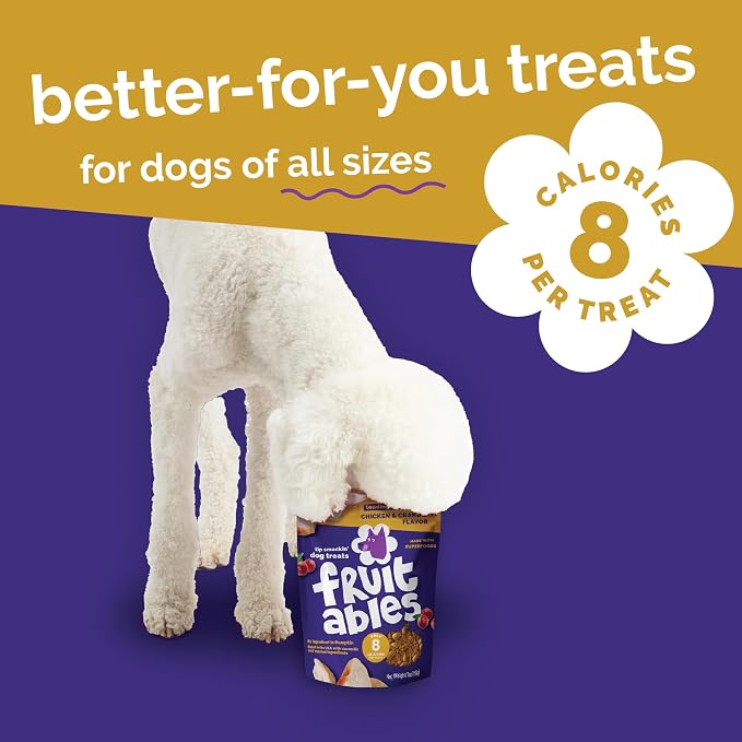 Fruitables Baked Dog Treats, Healthy Pumpkin Treat for Dogs, Low Calorie & Delicious, Made Without Wheat, Corn and Soy, Made in the USA, Allergy Friendly, Chicken and Cranberry Flavor, 20 oz