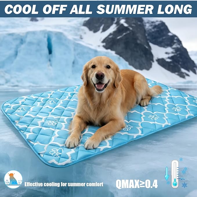 EXPAWLORER Dog Cooling Mat-28.3''*47.2'' Upgraded Extra Large Cooling Pad for Dog Dogs Cats Pets in Summer Keep Cool,Washable,Non-Slip Blanket for Grate Sofa Bed Outdoor