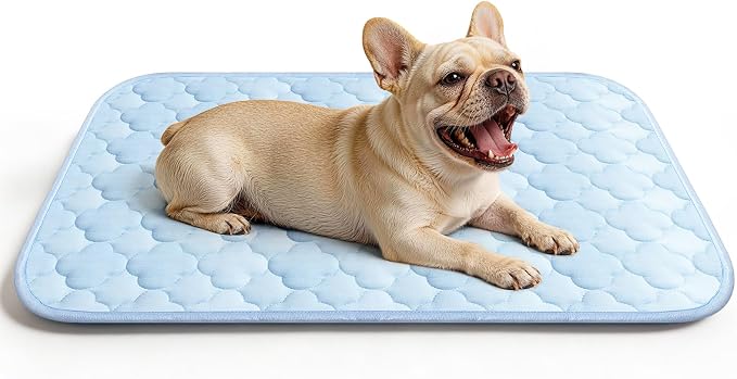 Pet Cooling Mats for Dogs, Cooling Pet Bed Outdoor & Indoor Use with Ice Silk Fabric & Waterproof Cover, Summer Cool Pad for Dogs Cats 29" x 18", Non-Slip Washable Pet Blanket for Crate Kennel Travel