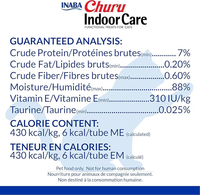 INABA Churu for Cats, Functional, Creamy Lickable Purée Cat Treat for Indoor Care and Hairball Control, 0.5 Ounces Each, 48 Tubes (4 per Pack), 2 Flavor Tuna and Chicken Variety Pack