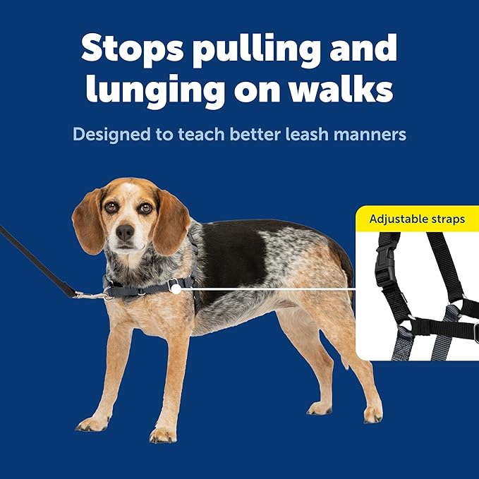 PetSafe Easy Walk No-Pull Dog Harness - Ultimate Harness to Help Stop Pulling - Pull-Free Walks - Take Control & Teach Better Leash Manners - Patented Martingale Loop Design - Gray, Small/Medium