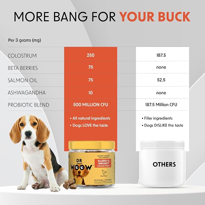 Dog Allergy & Itch Relief Supplements Soft Chews (90 CT) – Seasonal Allergy Support + Hot Spot & Skin Comfort – Omega 3 Salmon Oil + YEA-SACC – Made in USA