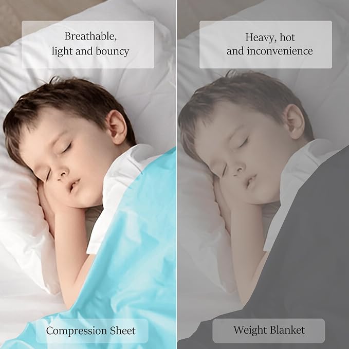 Sensory Bed Sheet for Deep Pressure Therapy – Spandex Bed Sheet – Sensory Compression Blanket for ADHD, Autism – Breathable & Hypoallergenic, Turquoise, Full Size