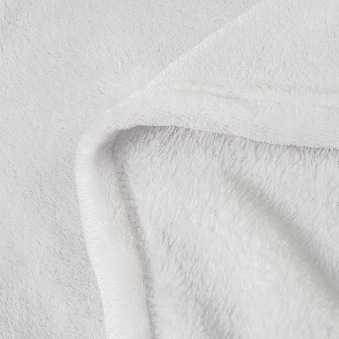 BEDELITE Fleece Blanket White Throw Blanket for Couch & Bed, Luxury Plush Cozy Fuzzy Blanket 50" x 70", Super Soft Warm Lightweight Fall Throw Blanket for Travel Camping