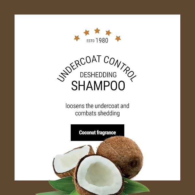 The Coat Handler Undercoat Control deShedding Dog Shampoo, 1 Gallon - Combats and Reduces Shedding, Undercoat Removal, Omega 3 & 6 Rich, Vitamin E Strengthens The Hair Follicle, Natural