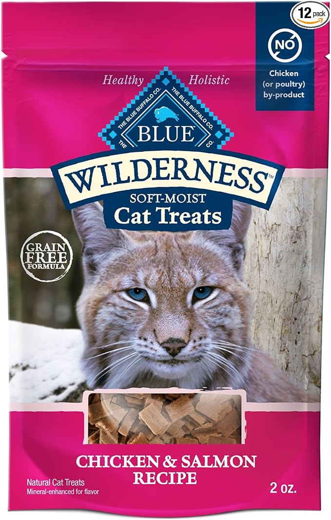 Blue Buffalo Wilderness Grain Free Soft-Moist Chicken & Salmon Cat Treats, 2-oz. Bag