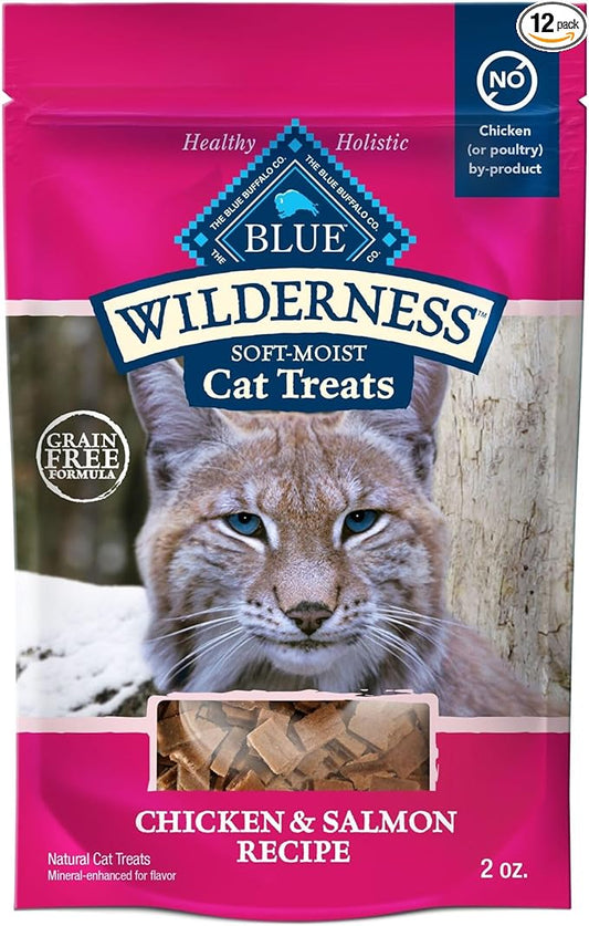 Blue Buffalo Wilderness Grain Free Soft-Moist Chicken & Salmon Cat Treats, 2-oz. Bag