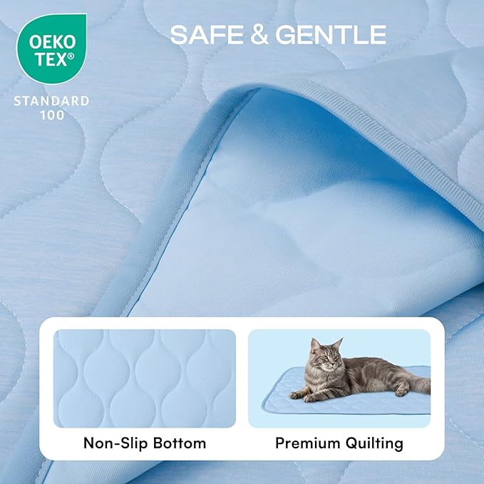 Luciphia Waterproof Cooling Mat for Dogs Couch Cover Q-MAX>0.5, Leakproof Pet Pad Non-Slip Throw Blanket for Cat Puppy Crate Bed Protector Outdoor (Light Blue, 30x70 inches)