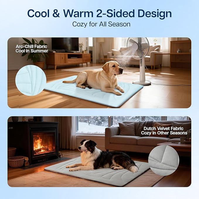 Dog Cooling Mat, 48"x28" Cooling Mat for Large Dogs, Arc-Chill Cold Fabric Delivers Rapid and Lasting Cool (Q-Max>0.5), Portable & Washable Pet Pad for Summer