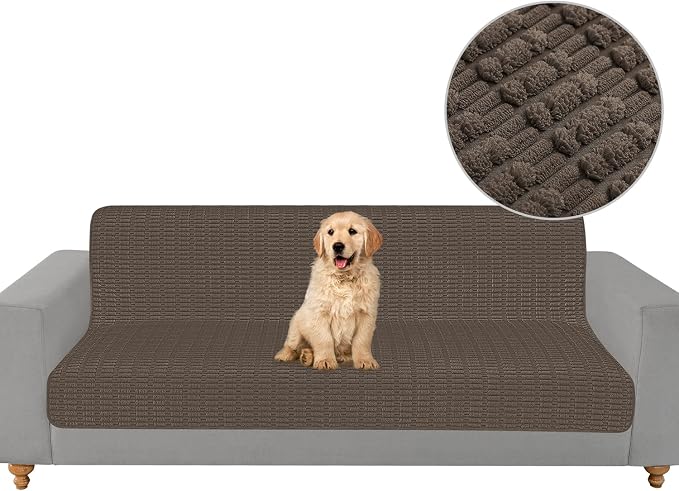 Foxdecor Couch Cover Sofa Covers Washable, Dog Bed Cover Couch Covers for 3 Cushion Couch Sofa Pet Friendly, Dog Couch Cover Furniture Covers for Pets.(Chocolate 58x82 inch)