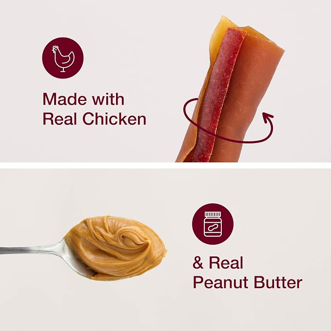 SmartBones SmartSticks With Real Peanut Butter, Rawhide-Free Chews for Dogs, 25 Count