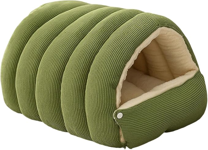Plush Pet Cave Bed with Removable Cushion, Winter Warm Hideaway for Cats & Dogs, Cozy Washable Safe Haven