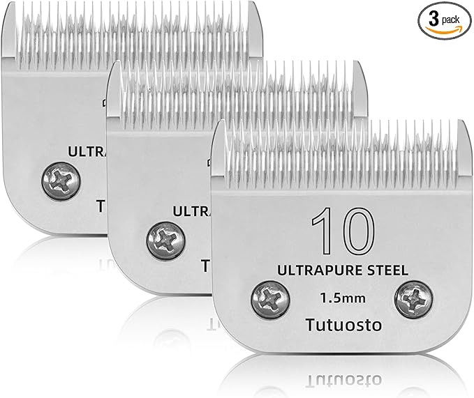 10# Clipper Blades Pet Grooming Clipper Replacement Blades Detachable Blade Compatible with andis/wahl/Oster Dog Clippers 3PCS