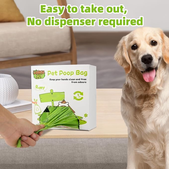 Poop Bags for Dogs, 300 Count Dog Poop Bags with Handles, Extra Thick Strong Leak Proof Doggie Waste Bag for Waste Refuse Cleanup, Outdoor Puppy Walking and Cats Litter