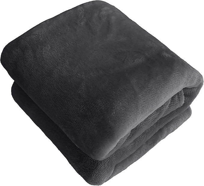 iMaylex Soft Puppy Flannel Fleece Blanket for Pet Dog Cat, Plush Microfiber, Cozy and Lightweight, Dark Grey, Pet, 27 x 39 inch (70 x 100 cm)