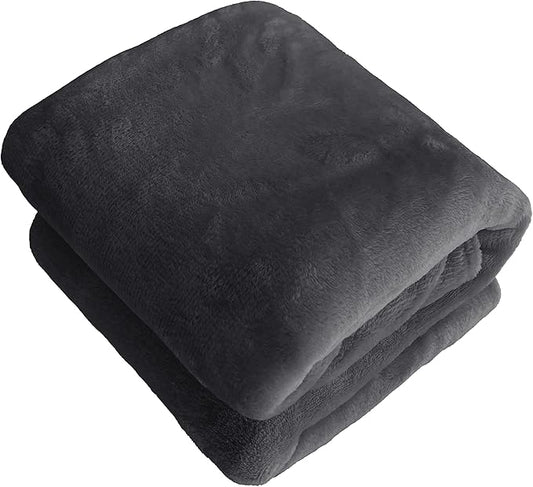 iMaylex Soft Puppy Flannel Fleece Blanket for Pet Dog Cat, Plush Microfiber, Cozy and Lightweight, Dark Grey, Pet, 27 x 39 inch (70 x 100 cm)
