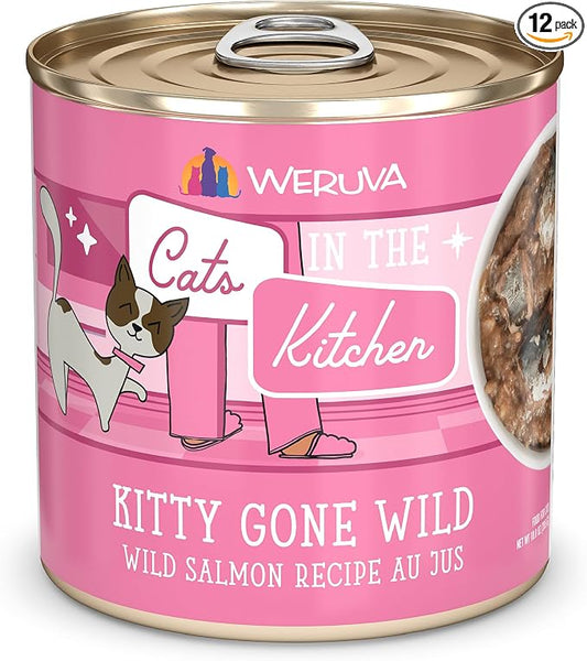 Weruva Cats in The Kitchen, Kitty Gone Wild Wet Cat Food, 10oz Can (Pack of 12)