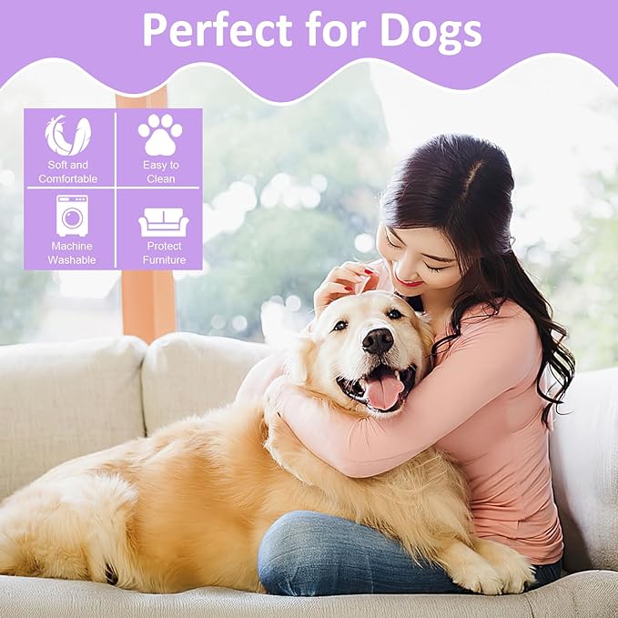 Dog Blankets for Medium Dogs, Cat, Premium Soft Dog Blankets for Small Dog Washable, Puppy Blanket Dogs Essentials for Puppies (1, Purple, 41" x 30")