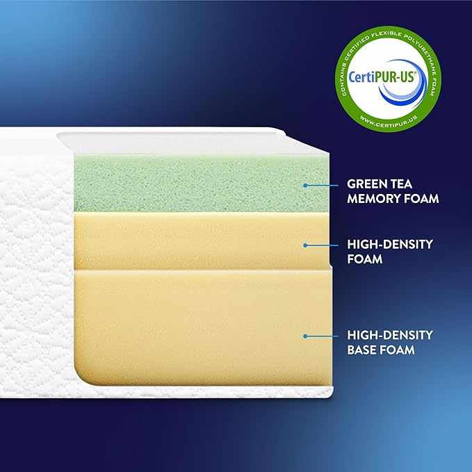 Best Price Mattress 10 inch Queen Mattress Bed-In-A-Box, Green Tea Memory Foam , White