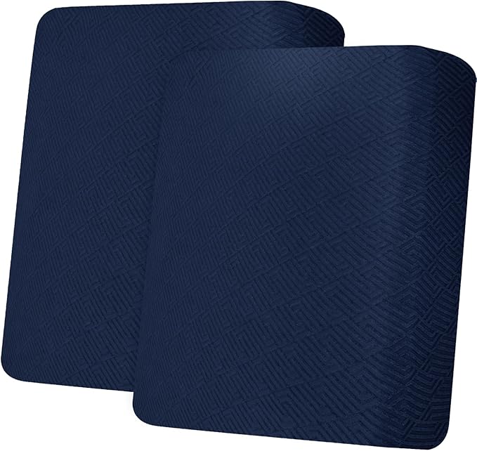 XINEAGE Couch Cushion Covers Seat Cushion Cover Thick Stretch Sofa Slipcovers 2 Piece Individual Couch Covers with Elastic Bottom(2 Seat Cushion/Backrest,Navy Blue)
