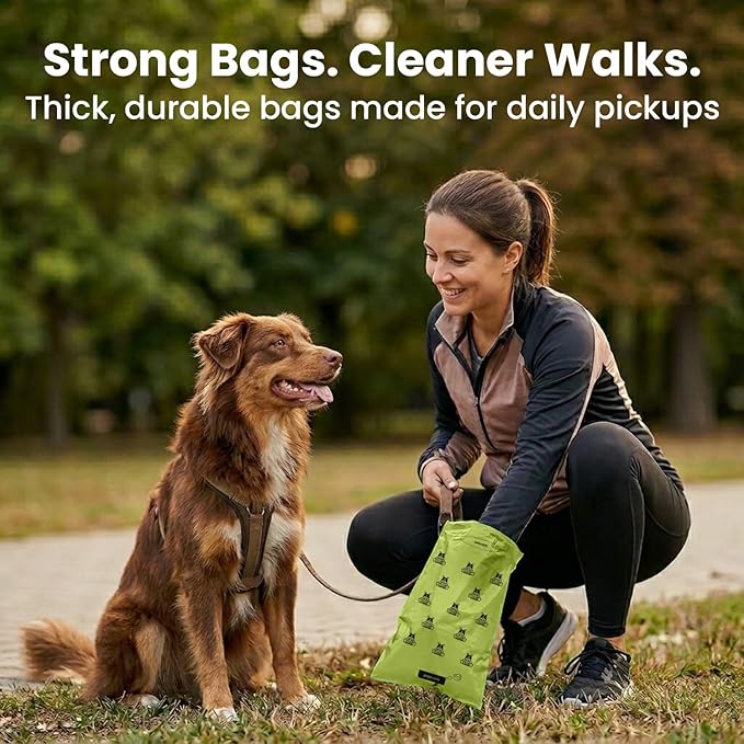 Pogi's Dog Poop Bag Dispenser with Metal Carabiner Clip - Includes 15 Pogi's Poop Bags for Dogs