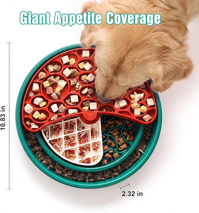 3-Level Slow Feeder Dog Bowl – Anti-Slip Interactive Feeder for Healthy & Calmer Eating, Reduces Boredom and Anxiety, Designed as Treat Puzzles for Small Medium & Large Dogs