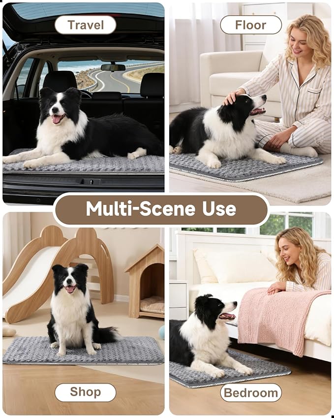 Small Dog Bed for Crate High Resilience Foam Crate Pad Mat for Medium Dogs Washable Anti-Slip,17" x 11",Dark Gray