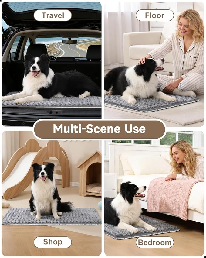 XL Dog Bed for Crate High Resilience Foam Crate Pad Mat for Large Dogs Washable Anti-Slip,41" x 27",Dark Gray