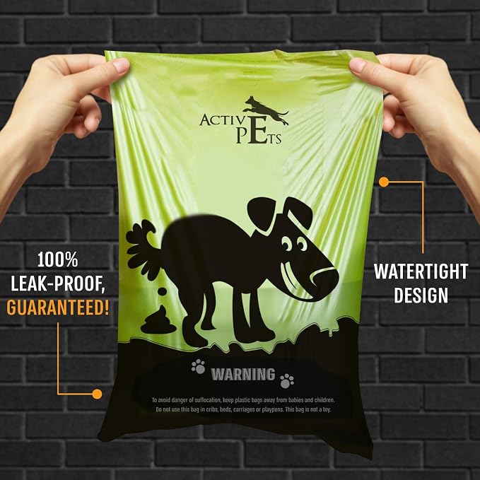 Active Pets Dog Poop Bag, Extra Thick Dog Waste Bags, Leak-Proof, Easy-Tear, Strong Doggy, Lavender-Scented Waste Bags Eco-Friendly Doggie Bags