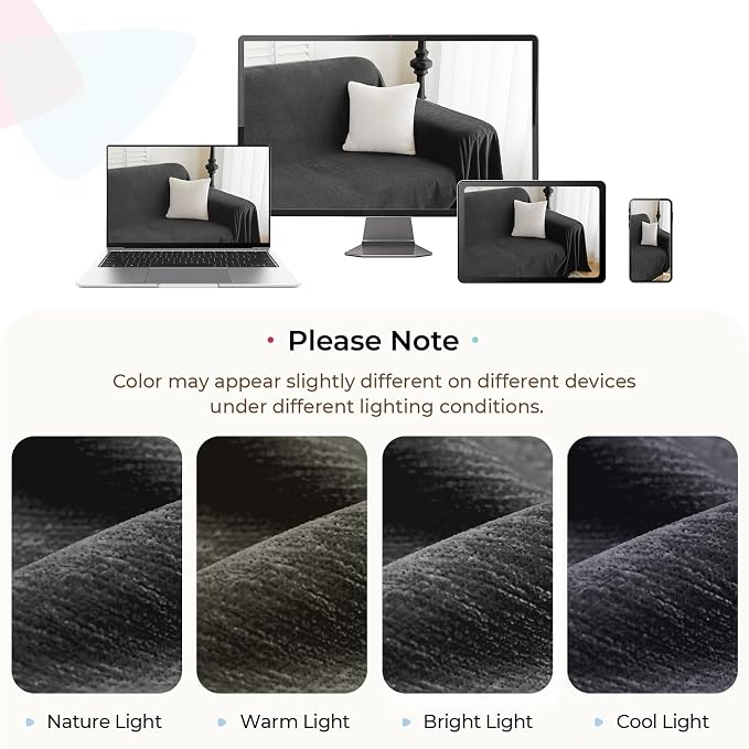 CAPALOCA Sectional Couch Covers, 2 Pieces Chenille Sofa Cover L Shaped Couch Cover Blanket for Dogs Washable Sofa Slipcovers Pet Furniture Protector (X-Large: 71" x 110" + 71" x 118", Graphite Gray)