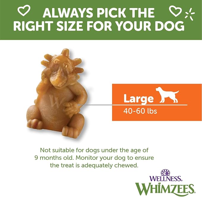 Whimzees Wellness Hedgehog Natural Dog Dental Treat, Chews, Freshens Breath, Large Size, 12.7 oz Bag, 6 Count
