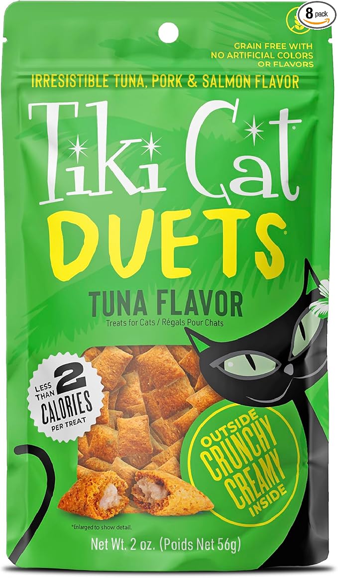 Tiki Cat Duets Cat Treats, Tuna Flavor, 2 oz. Pouch (8 Count)