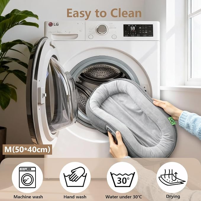 Washable Pet Cat Dog Bed Small Medium,Memory Foam Calming Pet Puppy Dog Crate Beds Cushion for Small Medium Dogs Indoor Cats Crate Pad,Pet Dog Cat Crate Mat with Detachable Bottom and Bolster Cushion