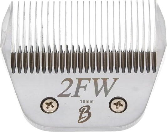 Detachable A Series 2 Wide Blade Dog Grooming 5/8" or 16mm Cut Length Japanese Carbonized Steel Dog Grooming Blades (Compatible A5 Series Clippers for Dogs Horses(B2FW)