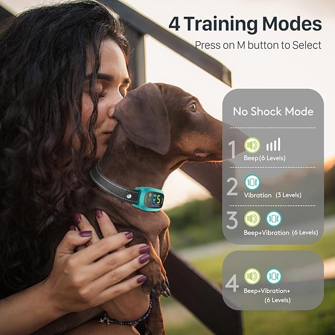 FAFAFROG Dog Bark Collar, Rechargeable Smart Collar, Anti Barking Training Collar with 5 Adjustable Sensitivity Beep Vibration, Bark Collar for Large Medium Small Dogs (Clear)