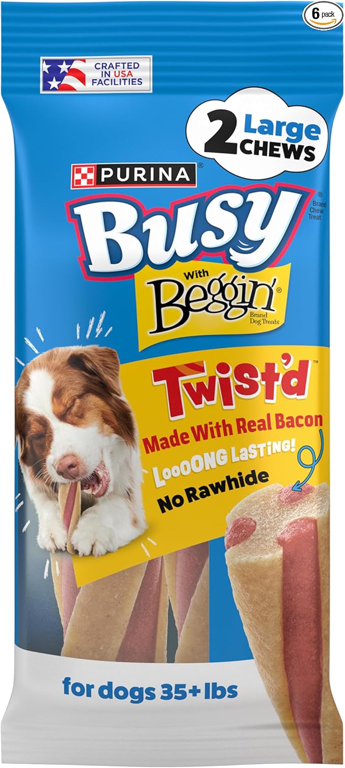 Purina Busy with Beggin’ Twist’d Adult Dog Chew Bone Treats - (Pack of 6) 2 ct. Pouches