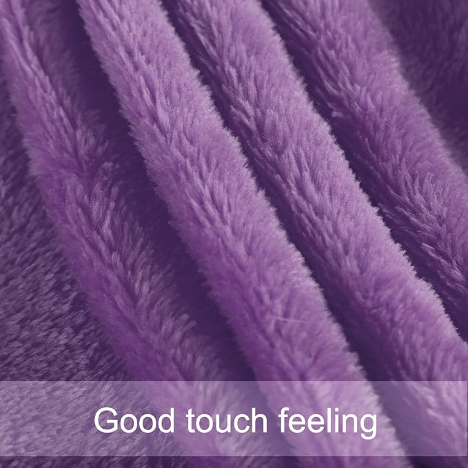 uxcell Flannel Fleece Blanket Full Size - Soft Lightweight Plush Microfiber Bed Blanket for Sofa or Couch, Machine Washable Blankets Fleeces, Dark Purple 70x78 Inch