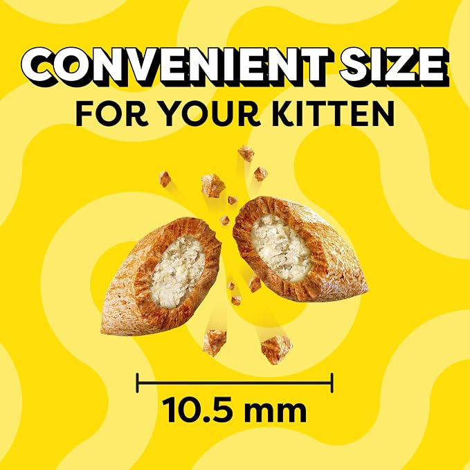 Temptations Kitten Treats Classic Crunchy and Soft Cat Treats, Chicken and Dairy Flavor, 6.3 oz. Pouch (Pack of 10)