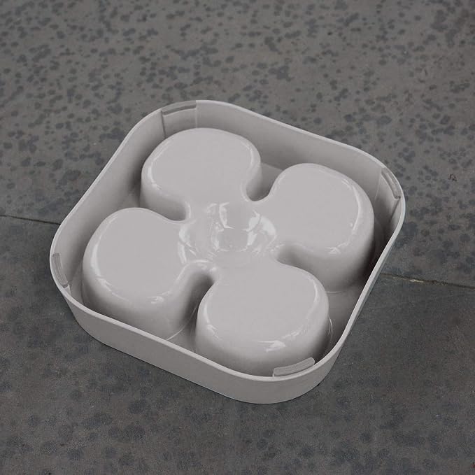 Healthy Slow Feeding Dog Bowl for French Bulldog -Slow Feeder Dog Bowl No Chocking Dog Cat Food Water Bowl with Four-Leaf Clover Pattern (Grey)