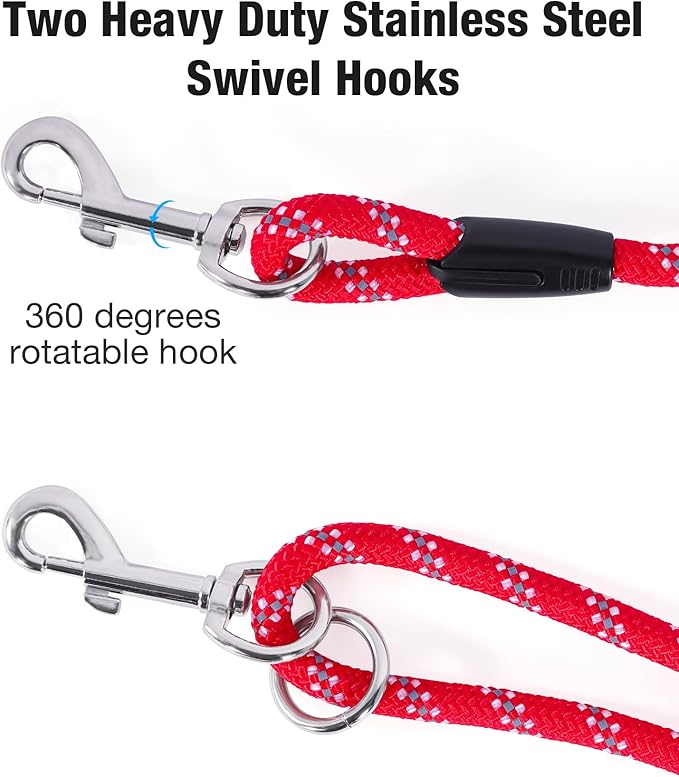 Long Dog Leash for Dog Training 100FT, Heavy Duty Dog Lead for Large Medium Small Dogs Outside Walking, Playing, Camping, or Yard,Red