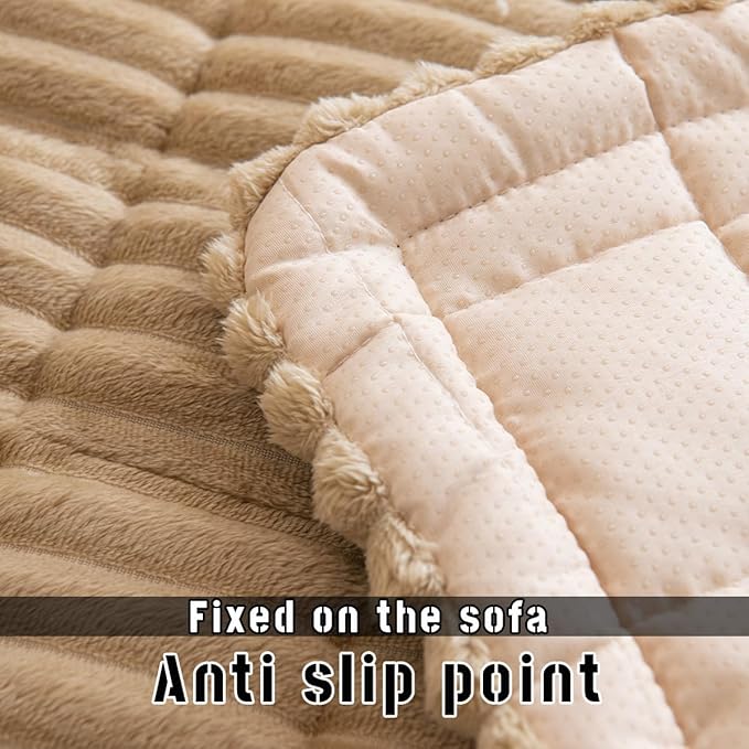 Mitid Sofa Cover Fuzzy Couch Cover for Pet, Couch Covers for Dogs Washable Non-Slip Sofa Slipcover Cushion Protector Pets Friendly Mat