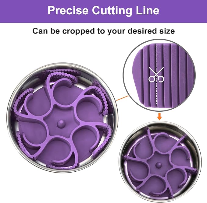 Anipaw Dog Slow Feeder Bowls Silicone Spiral Pet Food Feeder Insert to Slow Down Eating for Large Medium Small Breed Dogs Perfect with Stainless Steel Glass Ceramic Pet Bowls (Purple)