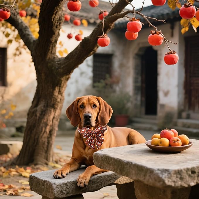 Unique style paws Cartoon Dog Collar with Bowtie Autumn Puppy Collar with Hazelnut Maple Leaf for Small Medium Large Boys Girls Dogs