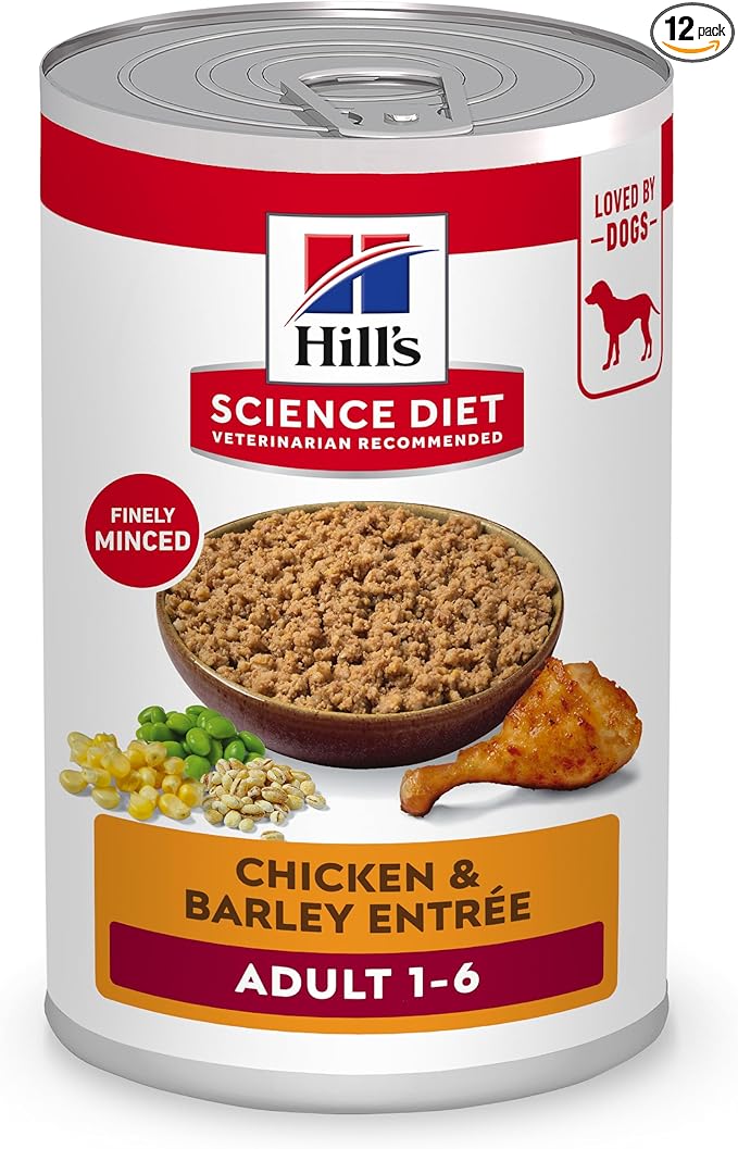 Hill's Science Diet Adult 1-6 Wet Dog Food, Chicken & Barley, 13 oz. Cans, 12-Pack