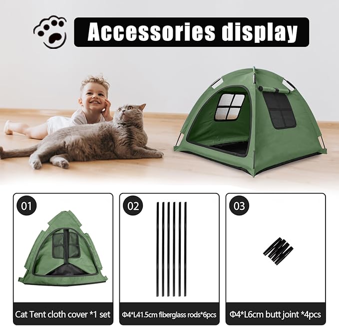 Anti-Anxiety Open Pet Tent for Cats & Dogs, Calming Hideaway | Soothing den, ventilated mesh, ripstop oxford, tip-proof. No-tools, washable cover. Indoor & outdoor. Up to 35lb. 5 colors
